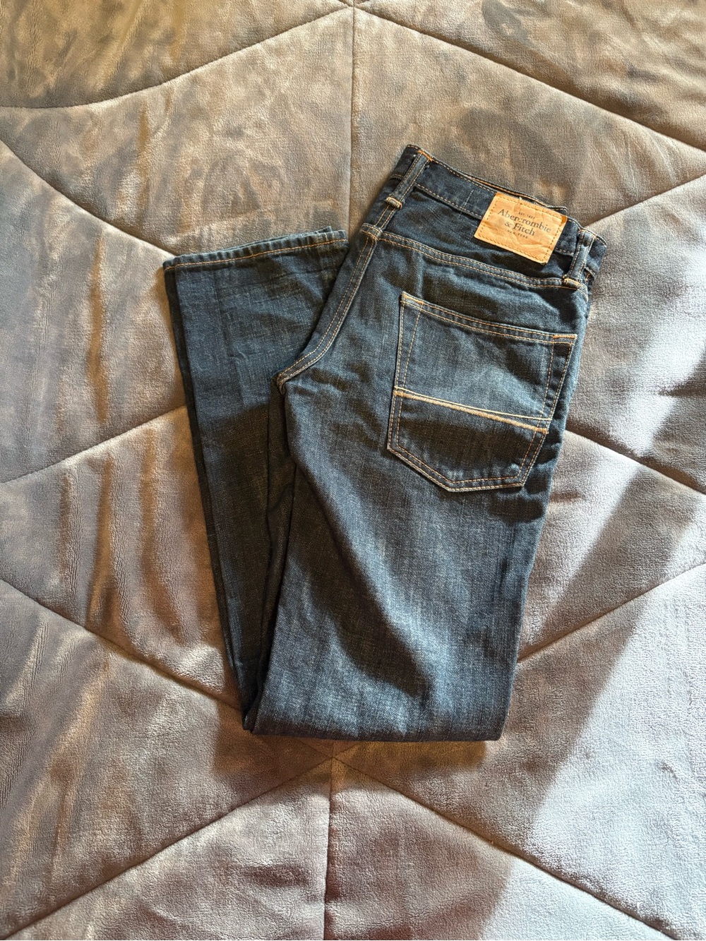 Abercrombie & Fitch Men's Dark Blue Jeans | Waist 28 Button Fly Classic Denim